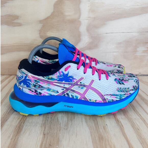 Asics - Gel-Nimbus 24 Tropical -Running Shoes -Blue/Pink -Women's -8.5 -1012B284 - Picture 1 of 9